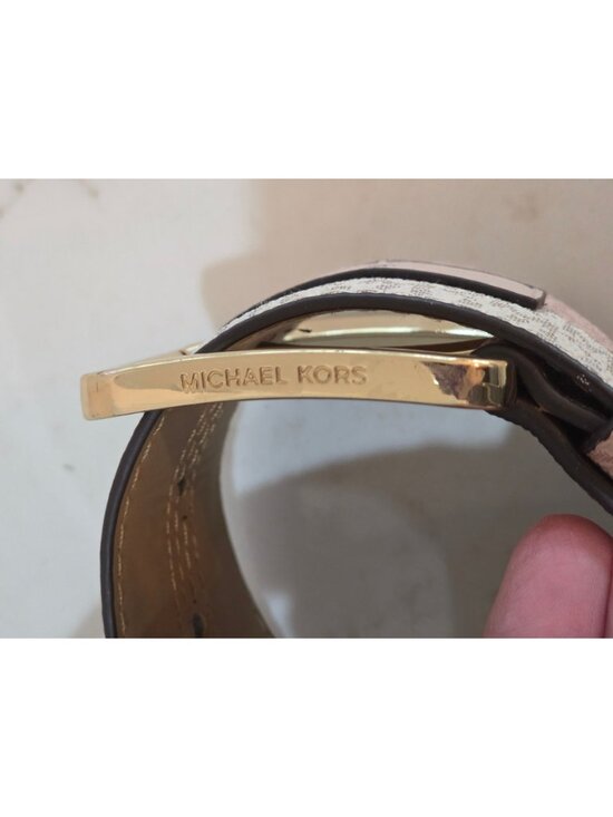 NWT Michael Kors Belt Womens S  Pink & White Logo Gold Buckle Synthetic Material main image 5